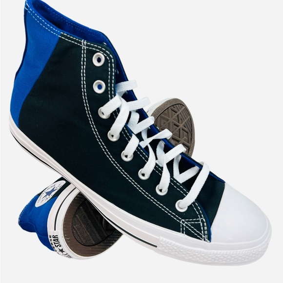 Converse CTAS Colorblock Blue/Black High-Top Unisex Sneaker 163348F Size 12 - Picture 10 of 12